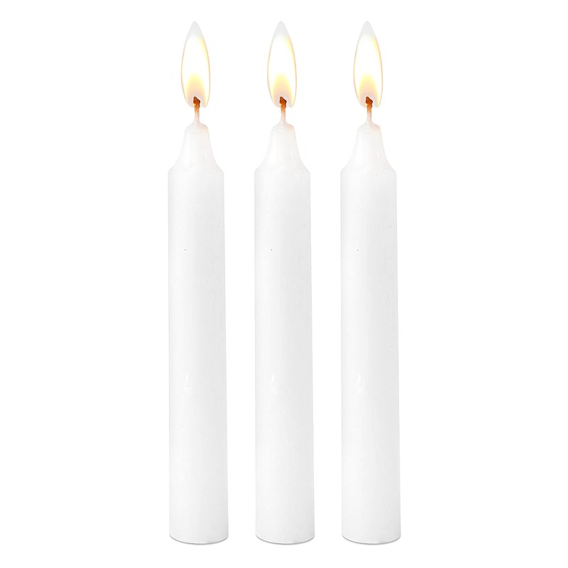 Ner Mitzvah Classic White Taper Candles – 7 Inch Candles