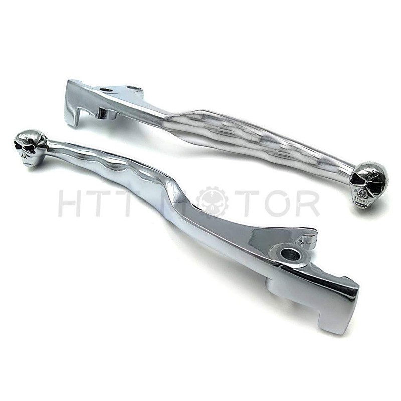 HTTMT MT241-010- Chrome Brake Clutch Skull Hand Levers Compatible with