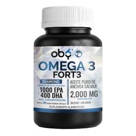 Omega 3 Diamond Forte 2000mg Aceite Anchoa | Máxima Pureza Diamante Platinum | Epa Dha - Tg | Oby Suplemento Omega Tres Fish Oil | Vitaminas Mujer Hombre | Sin Eructos, Sin Sabor Y Olor | 180 Capsulas
