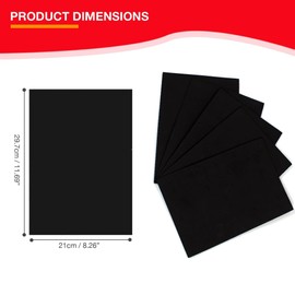 Black Card, Pack of 12 Sheets, Standard A4 Card 210GSM for Art and Crafts (Black Card)