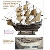 SAILINGSTORY Wooden Pirate Ship Model Black Pearl 27" Beige Sails