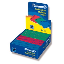Pelikan GE 20F Art Eraser, Assorted Colors, 20 Each in Display Pack, 1 Display (621029EU)