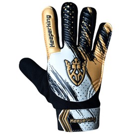 Keeperking Clawxen Children's Goalkeeper Gloves, Boys and Girls, Junior Football Gloves, Football Player Gloves for Boys, Goalkeeper Gloves, Size 3-7 (C3 Gold-Black, Size 3 (5-6 Years))
