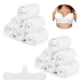 Solivive Pack of 12 Bra Inserts Sweating, Reusable Underbust Sweat Protection Bra Inserts, Breathable Cotton, for Sweating Under the Bust, Suitable for Women's Sports and Breastfeeding in Summer
