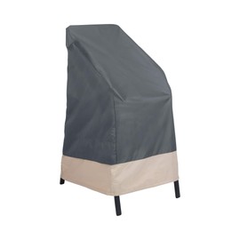 MODERN LEISURE Renaissance Ultralite Lightweight Stackable/High Back Bar Chair Cover - Weather-Resistant Fabric - Outdoor Furniture Protection - 27" L x 27" W x 49" H - Grey and Atmosphere - 1-Pack