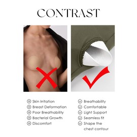 Darong Women Double Lined Square Neck Tank Top Basic Cami Shirt Built in Bra 9208 Army Green S