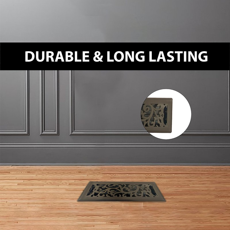 Sierra Grates 4" x 10" Floral Design Floor Register in