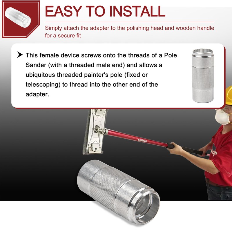 Aluminum parts Sanding Pole Adapters, Connect Wood Handles (paint pole)