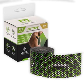 FIT Therapy | Kinesio Taping Rolle 5 Meter gegen Muskel- und Gelenkschmerzen. Strapazierfähig, atmungsaktiv, elastisch, latexfrei. Keine Medikamente, fördert die funktionelle Erholung