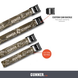 Tie-Down Strap Kit - Cam Buckle Tie-Down Straps for Dog Crate - Security Straps for Trucks - 5,100 LB Break Strength - Combination (2) 8 ft. & (2) 14 ft. (Bottomland)