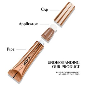 KYDA Vara de belleza de contorno, contorno facial líquido con aplicador de cojín, acabado mate natural de alta cobertura, ligera, mezclable, súper sed