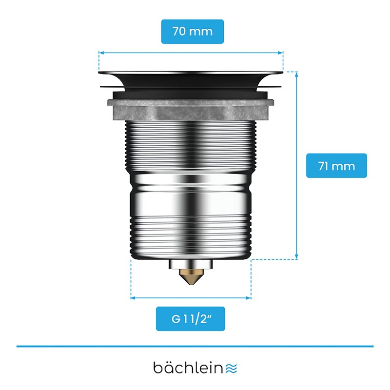 Bächlein Pop-Up Drain Fitting for the Sink, Diameter 70 mm