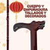J.H. Company Baston De Madera Cabeza Dragon Tradicional Chino Ba-559