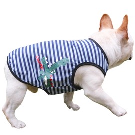 CHEERTAILS Dog Shirts for Small Dogs Striped Dog Cooling Vest French Bulldog Clothes, Breathable Dog Summer Clothes Dog Clothes for Small Dogs Girl Boy, Cute Crocodile Cooling Vest for Dogs,M