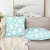 Cute Dog Paws Mint Green Throw Pillow Covers Set of