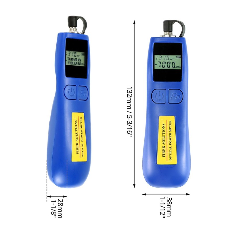 QWORK® Portable Optical Power Meter -70~+10dBm - 6 Calibrated Wavelengths