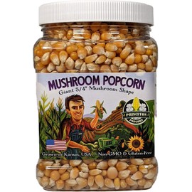 Mushroom Popcorn Kernels by Princeton Popcorn  Farm Grown, Non GMO, Gluten Free UnPopped, Ball Shaped, Old Fashion Popcorn  Pops Extra Large, Popping Corn for Air Popper & Stovetop 32oz
