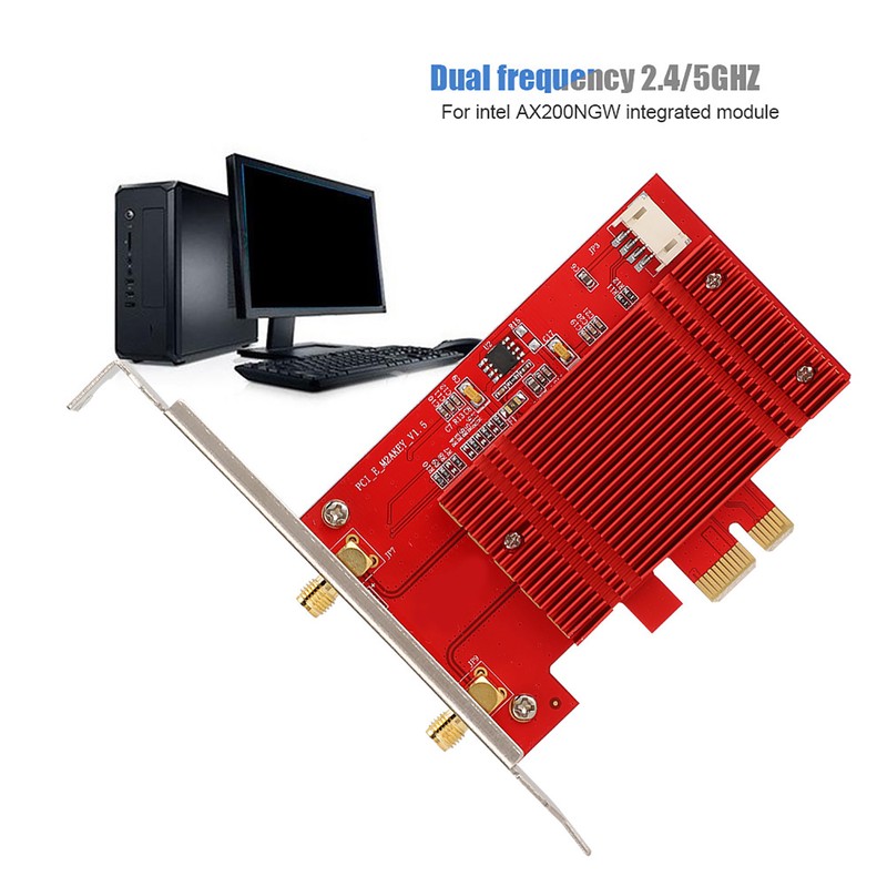 For Intel AX200 Bluetooth 5.0 PCI‑E DesktopWireless Network Card with