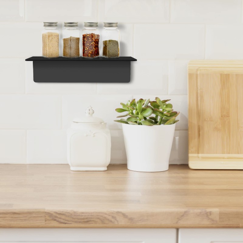 efuturetime® 2 x Wall Shelves, Black Acrylic, 23 x 9.5