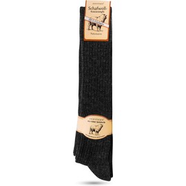 normani 3 Pairs of Knee Socks Made of 100% Pure Sheep's Wool, Thermally Insulating Sheep's Wool Socks with Reinforced Sole