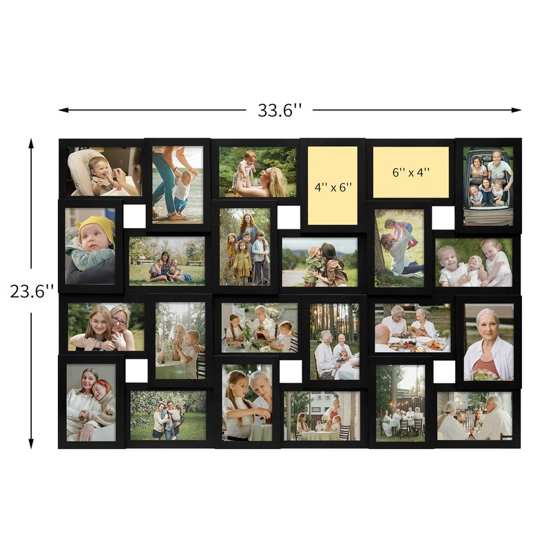 J.M.Deco Collage Picture Frames for Wall 24 Slots, Large Photo