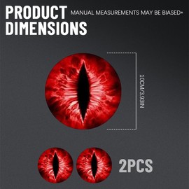 Rebvugr 2PCS Beast Eyes Headlight Decals, 3D Stereo Eyes Headlight Decal Stickers, Car Body Window Bumper Decoration Stickers, Car Accessories Round Headlight Decal Fit for Jeep Wrangler (Red)