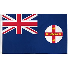 3x5 New South Wales Flag Lot of 2 Flags Super Polyester Nylon Flag 3'x5' House Banner 90cm x 150cm Grommets Double Stitched Premium Quality Indoor Outdoor Pole Pennant (New)