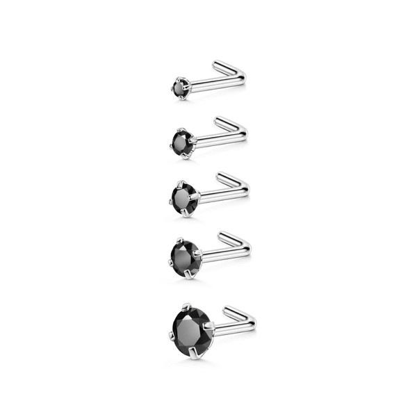5pcs 18g Nose Rings Studs 1.5mm 2mm 2.5mm 3mm 4mm