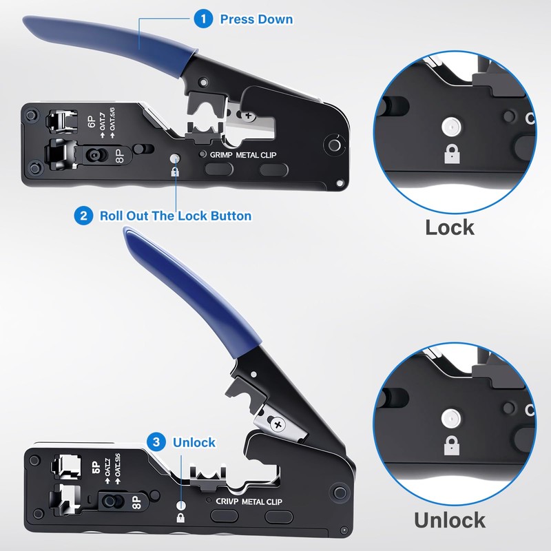 RJ45 Crimping Tool Network Connector Set, Network Tool Set, with