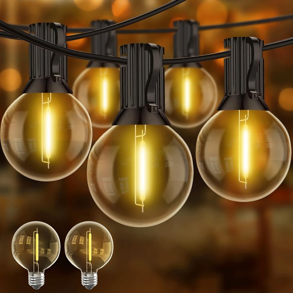 Kivonfa 50FT Outdoor String Lights - Shatterproof G40 LED Bulbs,