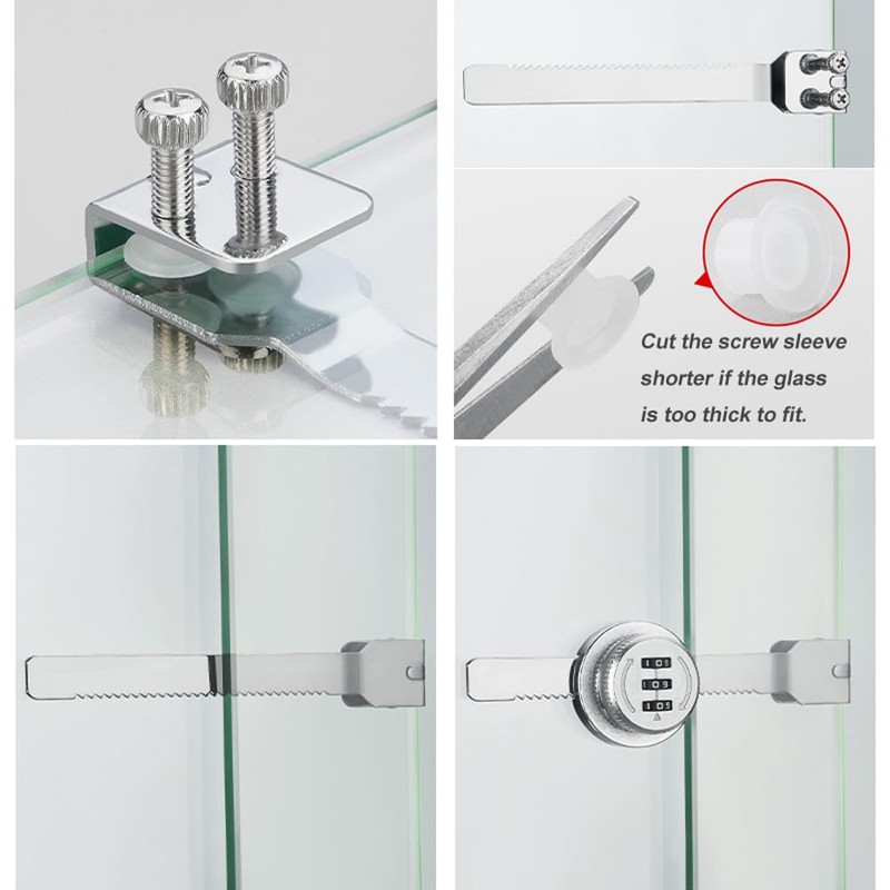 ETEKJOY Keyless Ratchet Lock for Sliding Glass Door Showcase Display