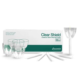 Concordia Supply Candlelight Service Set of 100 Vigil Candles 4.25" x 1/2" and Clear Plastic Shields