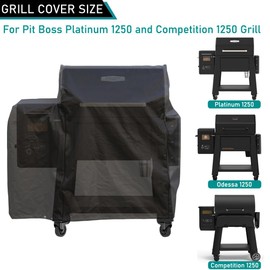 ZJYWSCH Grill Cover for Pit Boss Competition Series 1250, Platinum 1250, Odessa Onyx 1250 Wood Pellet Grill Smoker Heavy Duty PitBoss PB1250CS PB1250PL 1250CS Grill Cover Waterproof