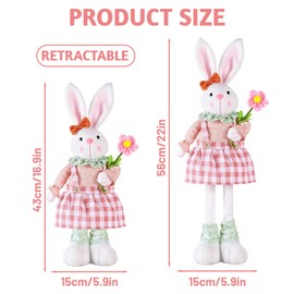 ACTOYS Easter Decoration, Easter Bunny, Easter Bunny Figures, Large, Easter Decoration, Easter Bunny Decoration, Cuddly Toy Rabbit, Rabbit Cuddly Toy, Retractable Rabbit Ornament (Pink)