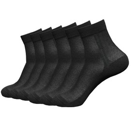 Paquete de 6 calcetines de malla ultrafinos de verano para hombre y mujer, de algodón rayrise, informales, transpirables, hasta el tobillo, frescos al aire, 6pairs Black, L/10-13 US