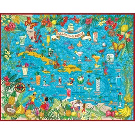 Island Fun Inc. Cocktails of The Caribbean 1000 Piece Jigsaw Puzzle for Adults