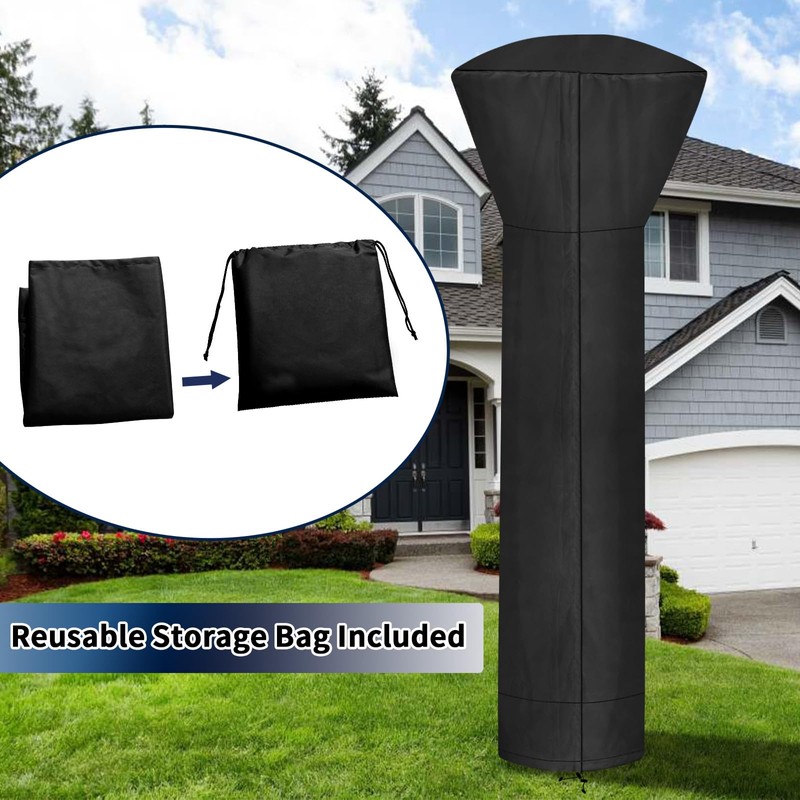 PureFit Waterproof Patio Heater Covers with Zipper, Heavy Duty Garden