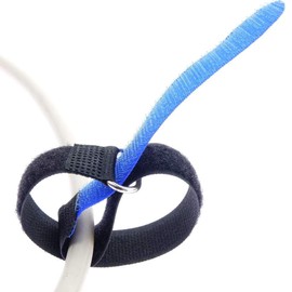 10 x 30 cm x 20 mm Resealable Velcro Cable Ties Blue with Metal Eyelet - Cable Velcro Tape 300 mm Reusable