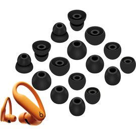 A-Focus [ 8 Pairs ] for Powerbeats Pro 2 Ear Tips L/M/S/Double Flange 4 Size Soft Silicone Replacement Fit in Case Eartips Earbuds Wing Earplug Gel Cover Compatible with Powerbeats Pro 2nd Black