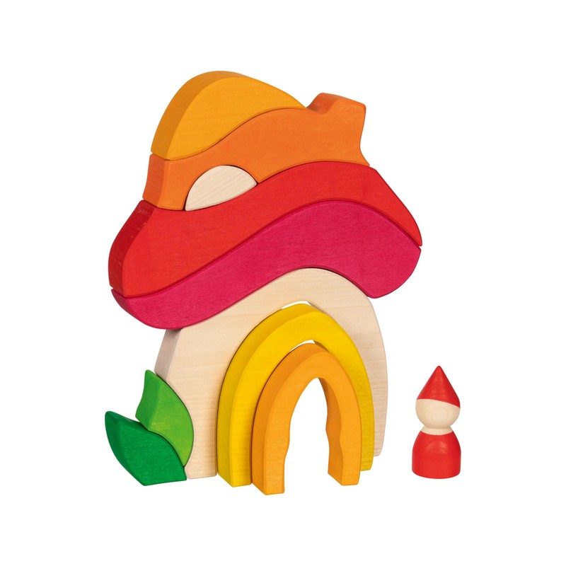 goki Evolution 58359 Mushroom House Made of High-Quality Maple Wood