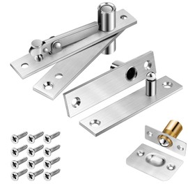2 Pack | Heavy Duty Pivot Hinge Set with Door Ball Catch for Wood Door - HBL' Stainless Steel Hidden Door Hinge for Secret Door, 360 Degree Rotation, Invisible Pivot Door Hardware for Bookshelf.