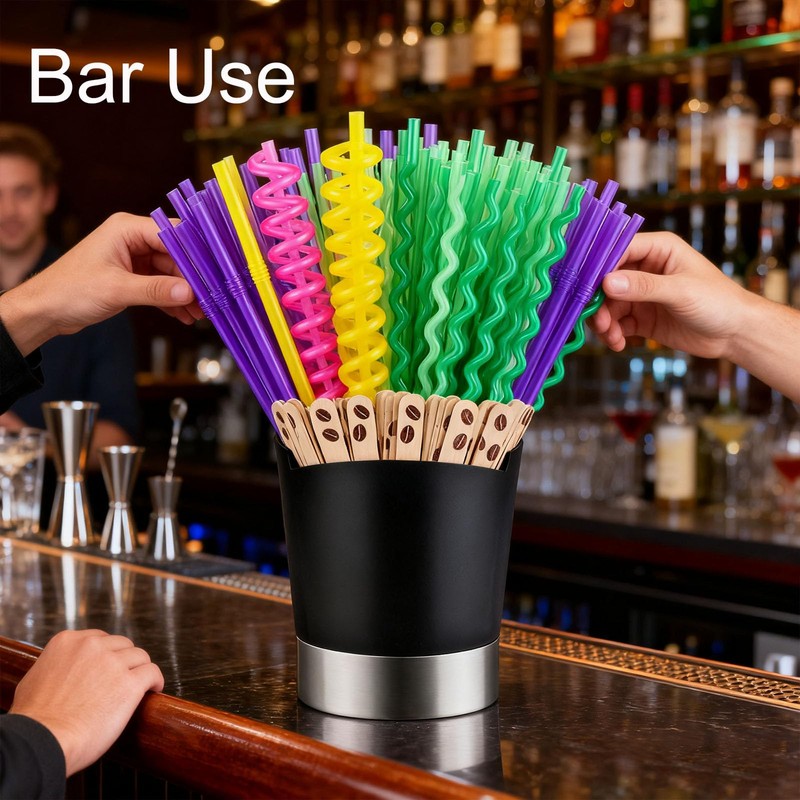 shofilt Straw Holder Dispenser Stainless Steel, Coffee Stirrers Holder Large