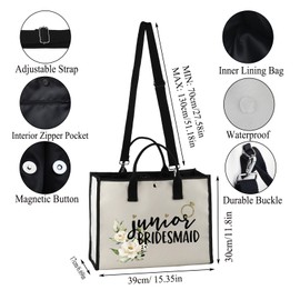 PYOUL Make-up-Tasche für Brautjungfern, Kosmetiktasche, Brautparty-Geschenk, Junior Bridesmaid TT EU, M