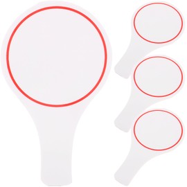 STOBOK Dry Wipe Answer Paddle: 4 Pack Whiteboard Single Sided Paddles Round Portable Whiteboards for Auction Offers Voting Classroom Response