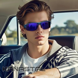 KANASTAL Sunglasses, Men's, Sports, Polarized, UV 400, Super Elastic Ear Hook, Frame, Lightweight, Shockproof, Driving, Baseball, Mountain Climbing, Fishing, Bicycle, Popular, Fashionable, [A3] Dark