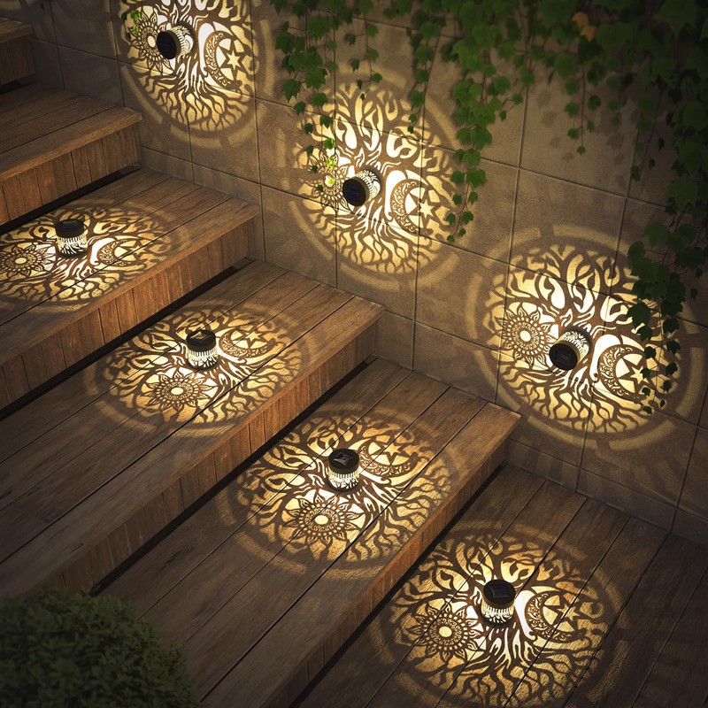 gardencave 2 Pack Solar Fence Lights Solar Outdoor Wall Lights