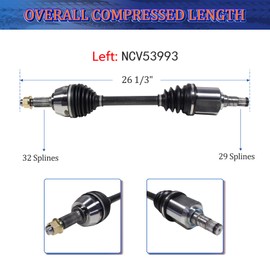 Maxfavor AWD CV Axle Shaft Assembly for Nissan Murano 2009 2010 2011 2012 2013 2014, CV Axle Front Driver Passenger Side, 3.5L 6 Cyl OE: NCV53993 NCV53994