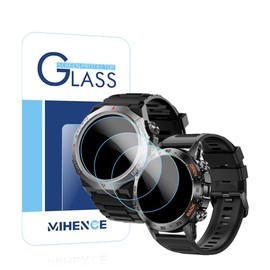 Mihence Screen Protector Compatible for S10 / K52 1.39 Inches Smartwatch , 9H Tempered Glass Protective Film Compatible for Atheewon / Qecnato S10 / ESFOE / SUNKTA / Linwear / ATEVENSE / EIGIIS K52 1.39 Inches Military Smart Watch ( 3PCS )