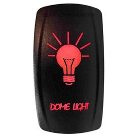 50 Caliber Racing Rocker Switch Dome Light ON/Off LEDRed Backlit - UTV, Auto, Boat 20A 12V (5362A29 Red)