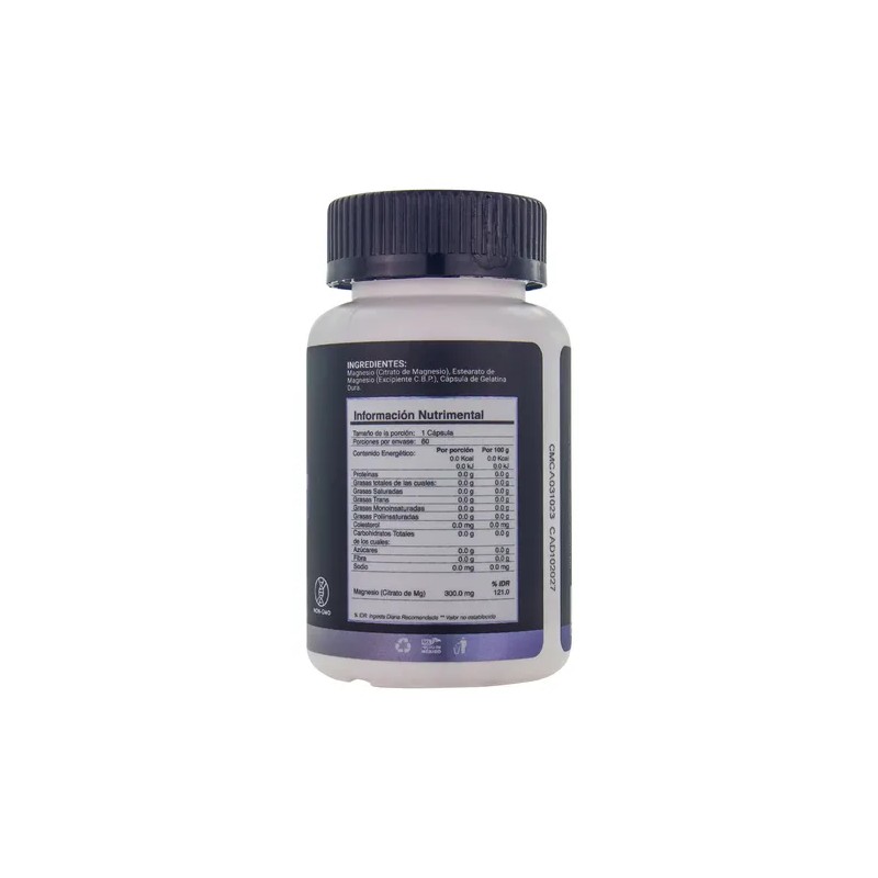 A4h Suplemento Citrato De Magnesio 500mg 60 Capsulas Armor Sabor